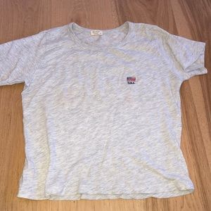Grey cropped brandy USA tee